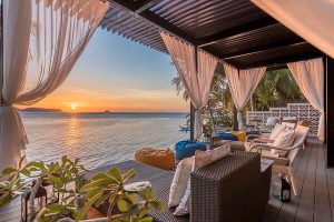 Beachfront deck above the marine sanctuary at Vivere Azure